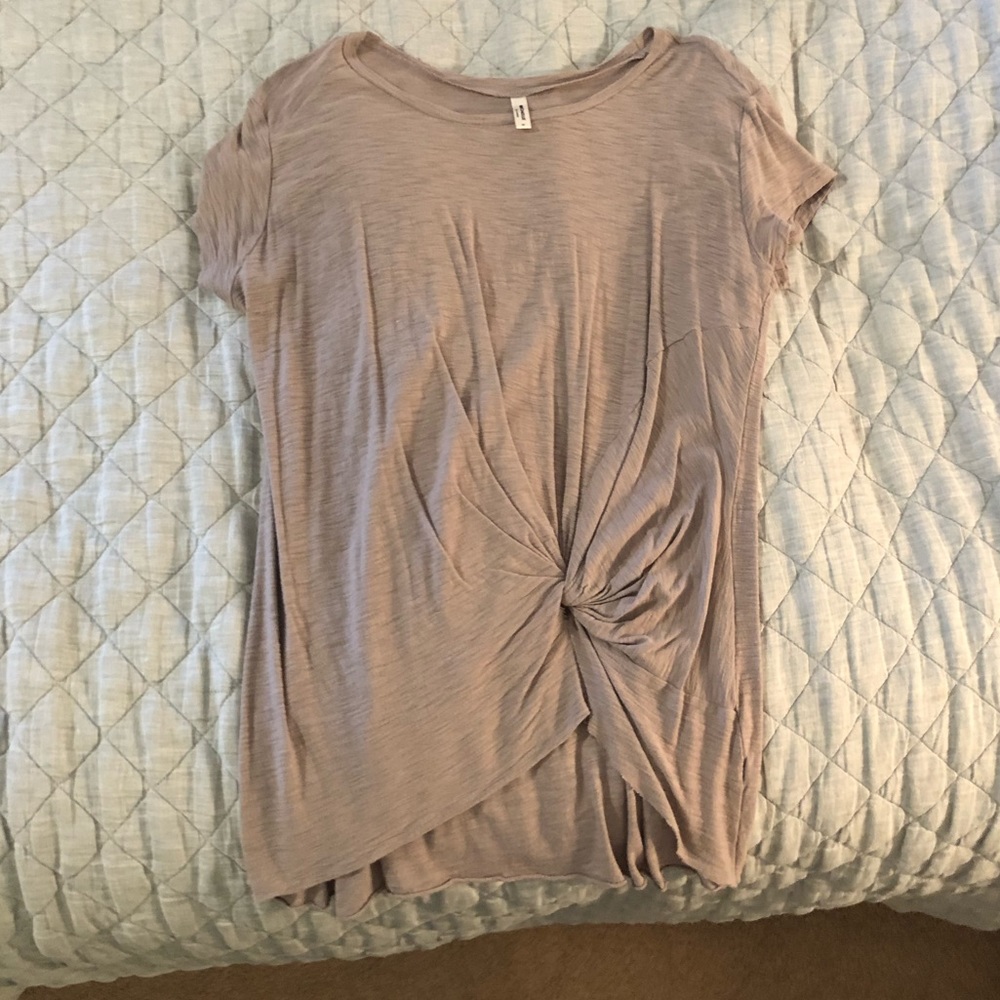Francesca's Tan knotted Tee